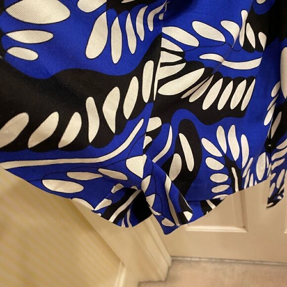 Diane von Furstenberg DVF Celeste Silk Jersey Wrap Shorts Romper Blue size 4 - Picture 6 of 9